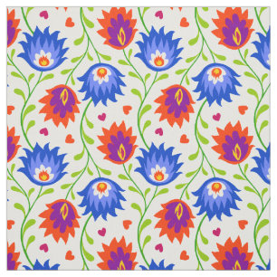 Farbenfrohe mexikanische Blumenmuster elegant kühl Stoff