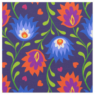 Farbenfrohe mexikanische Blumenmuster elegant kühl Stoff
