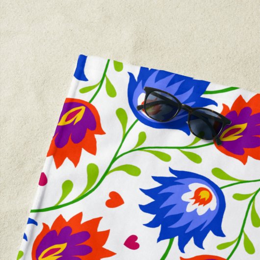Farbenfrohe mexikanische Blumenmuster elegant kühl Strandtuch (Beispiel)