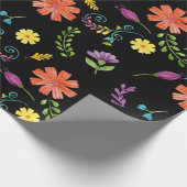 Farbenfrohe mexikanische Fiesta-Blume Geschenkpapier (Ecke)