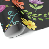 Farbenfrohe mexikanische Fiesta-Blume Geschenkpapier (Rolleneckpunkt)