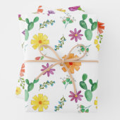 Farbenfrohe mexikanische Fiesta-Blume Geschenkpapier Set (Beispiel)