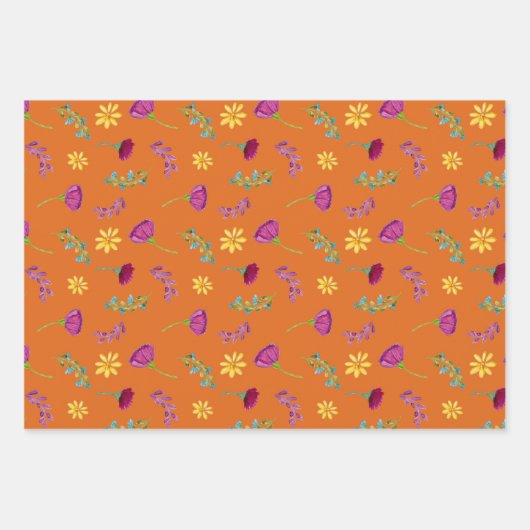 Farbenfrohe mexikanische Fiesta-Blume Geschenkpapier Set (Vorderseite 2)