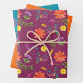 Farbenfrohe mexikanische Fiesta-Blume Geschenkpapier Set (Beispiel)