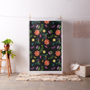 Farbenfrohe mexikanische Fiesta-Blume Stoff