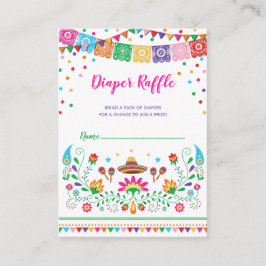 Farbenfrohe mexikanische Fiesta Diaper Raffle Baby Begleitkarte