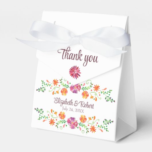farbenfrohe mexikanische Fiesta Floral Wedding Geschenkschachtel (Vorderseite)