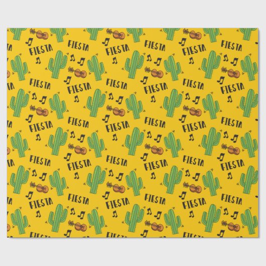 Farbenfrohe mexikanische Fiesta Geschenkpapier (Flach)