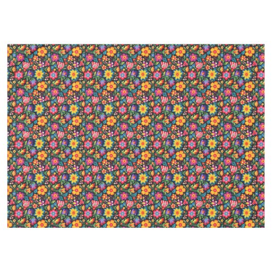 Farbenfrohe mexikanische Fiesta Muster Tischdecke (Vorderseite (Horizontal))