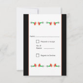 Farbenfrohe mexikanische Fiesta Party Blume Schwar RSVP Karte (Rückseite)