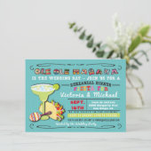 Farbenfrohe mexikanische Fiesta Probe Dinner Einladung (Stehend Vorderseite)