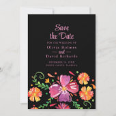Farbenfrohe mexikanische Fiesta Save the Date Card Einladung (Vorderseite)