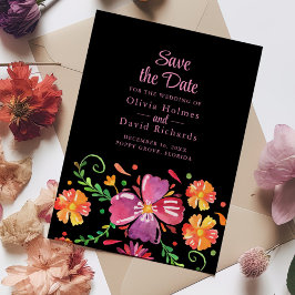 Farbenfrohe mexikanische Fiesta Save the Date Card Einladung