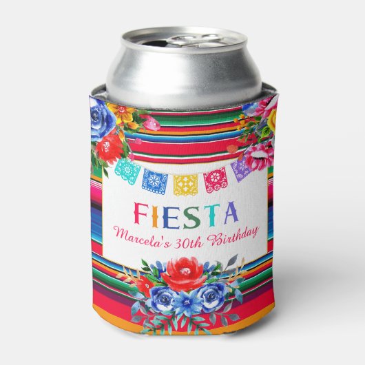Farbenfrohe mexikanische Fiesta Serape & Floral Dosenkühler (Kanne Vorderseite)