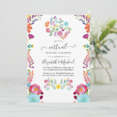 Farbenfrohe mexikanische Fiesta Virtual Wedding Einladung (Stehend Vorderseite)