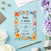 farbenfrohe mexikanische Fiesta Wedding Acryleinladungen (In Situ (Hochzeit))