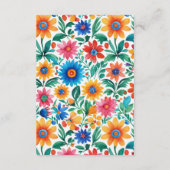 farbenfrohe mexikanische Fiesta Wedding Begleitkarte (Rückseite)