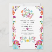 Farbenfrohe mexikanische Fiesta Wedding Einladung (Vorderseite)