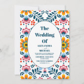 farbenfrohe mexikanische Fiesta Wedding Einladung (Vorderseite)