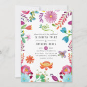 Farbenfrohe mexikanische Fiesta Wedding Einladung (Vorderseite)