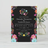 Farbenfrohe mexikanische Fiesta Wedding Einladung (Stehend Vorderseite)