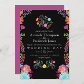 Farbenfrohe mexikanische Fiesta Wedding Einladung (Vorne/Hinten)