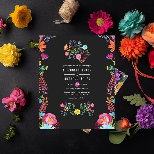 Farbenfrohe mexikanische Fiesta Wedding Flyer