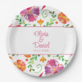 farbenfrohe mexikanische Fiesta Wedding Pappteller (Vorderseite)