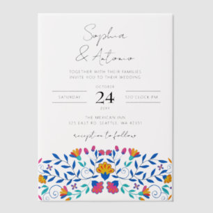 farbenfrohe mexikanische Fiesta Wedding Pergament Einladungen