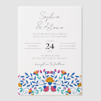 farbenfrohe mexikanische Fiesta Wedding Pergament Einladungen