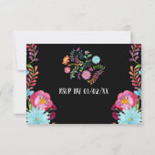 Farbenfrohe mexikanische Fiesta Wedding RSVP Karte (Rückseite)