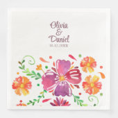 farbenfrohe mexikanische Fiesta Wedding Serviette (Vorderseite)