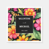 farbenfrohe mexikanische Fiesta Wedding Serviette (Vorderseite)