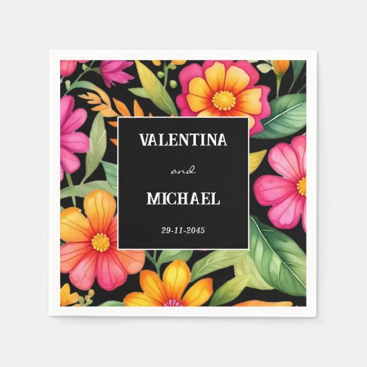 farbenfrohe mexikanische Fiesta Wedding Serviette (Vorderseite)