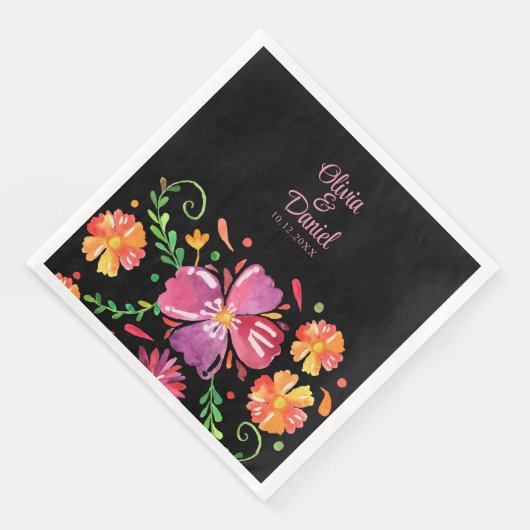 farbenfrohe mexikanische Fiesta Wedding Serviette (Ecke)