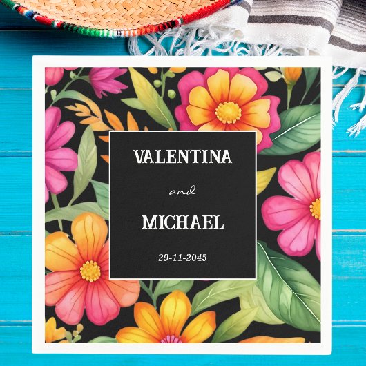 farbenfrohe mexikanische Fiesta Wedding Serviette