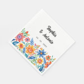 farbenfrohe mexikanische Fiesta Wedding Serviette (Ecke)