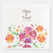 farbenfrohe mexikanische Fiesta Wedding Serviette (Vorderseite)