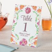 farbenfrohe mexikanische Fiesta Wedding Tischnumme Sockelschild (In Situ)