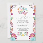 Farbenfrohe mexikanische Fiesta Wedding Update Einladung (Vorderseite)