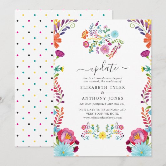 Farbenfrohe mexikanische Fiesta Wedding Update Einladung (Vorne/Hinten)
