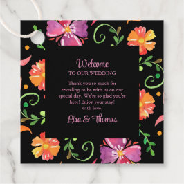 Farbenfrohe mexikanische Fiesta Wedding Willkommen Geschenkanhänger