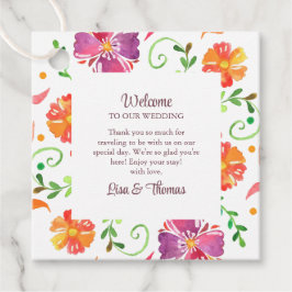 Farbenfrohe mexikanische Fiesta Wedding Willkommen Geschenkanhänger