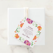 Farbenfrohe mexikanische Fiesta Wedding Willkommen Geschenkanhänger (Beispiel)