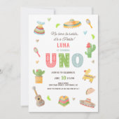 Farbenfrohe mexikanische Fiesta zum ersten Geburts Einladung (Vorderseite)