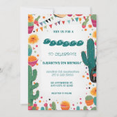 Farbenfrohe mexikanische Fiesta zum Geburtstag Einladung (Vorderseite)