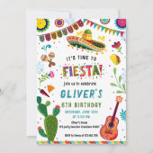 Farbenfrohe mexikanische Fiesta zum Geburtstag Einladung (Vorderseite)