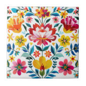 Farbenfrohe mexikanische Folklore Fliese (Vorderseite)