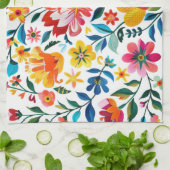 Farbenfrohe mexikanische Folklore Geschirrtuch (Gefaltet)