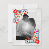 Farbenfrohe mexikanische Foto der Folklorekunst Ho Einladung (Rückseite)